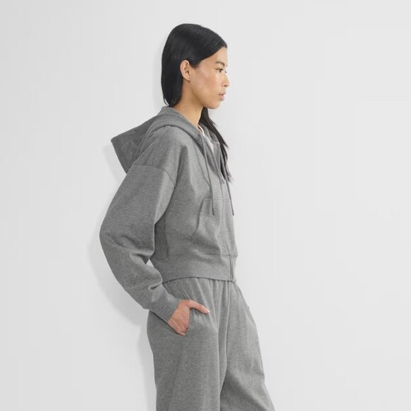 Terry Sweatfleece Boyfriend Boxy Zip Hoodie - Picture 3 of 5